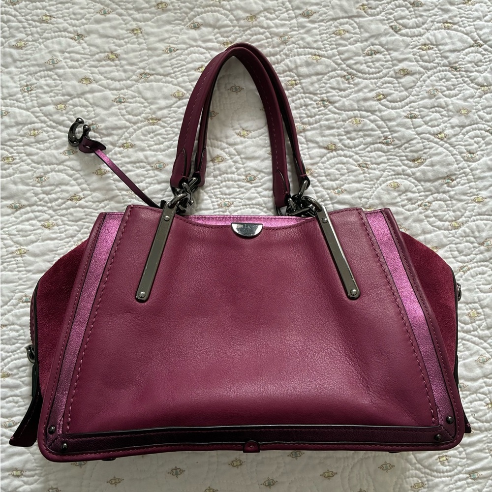 Coach Plum Leather Tote Handbag